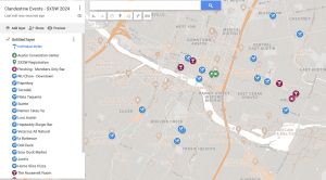 Clandestine's SXSW downtown Google Map